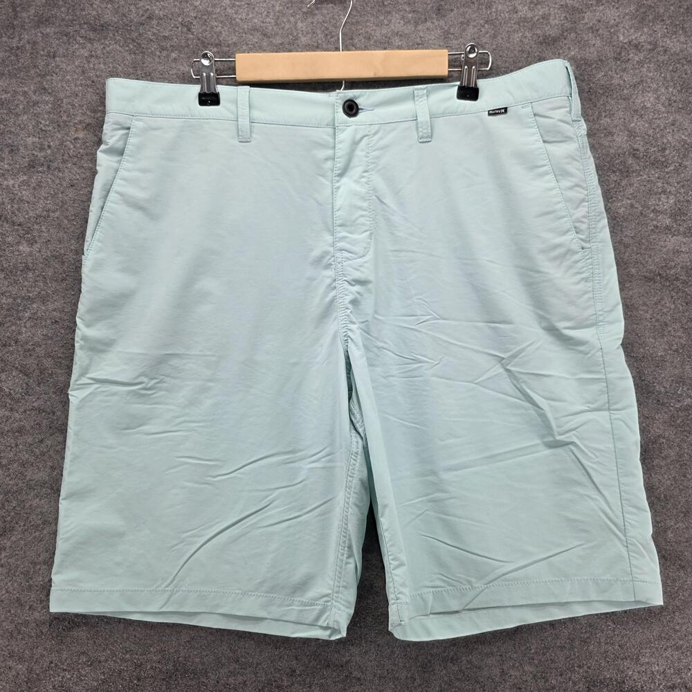 Hurley Shorts Mens 38 Light Blue Nike Dri-Fit Chino Golf Stretch 10 Inseam